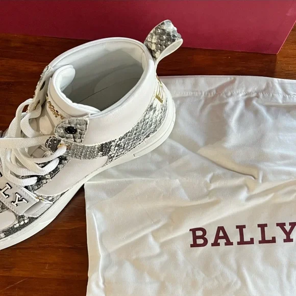 Bally Hightop Snakeskin Sneakers